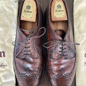 Alden X J. Crew Long Wing Blucher in Dark Brown. Resoled.